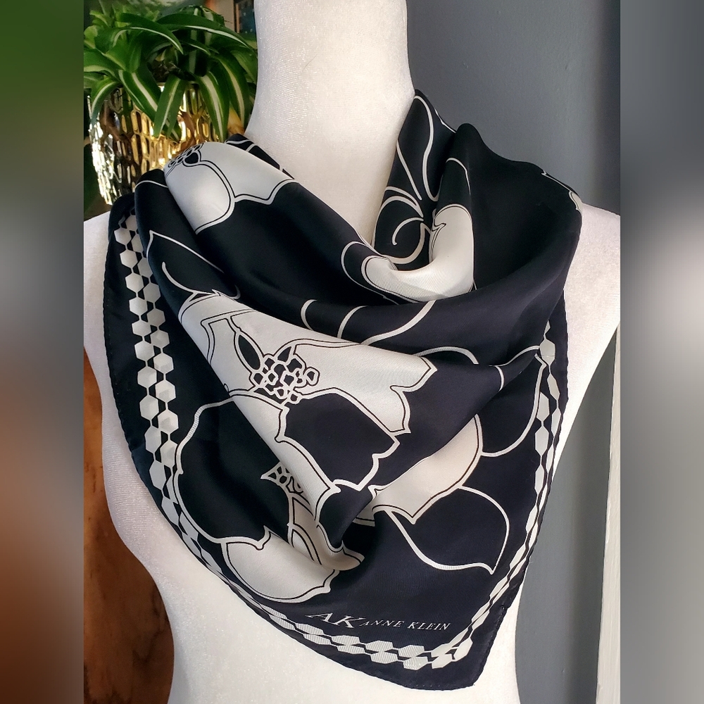 Anne Klein Monochrome Floral Scarf